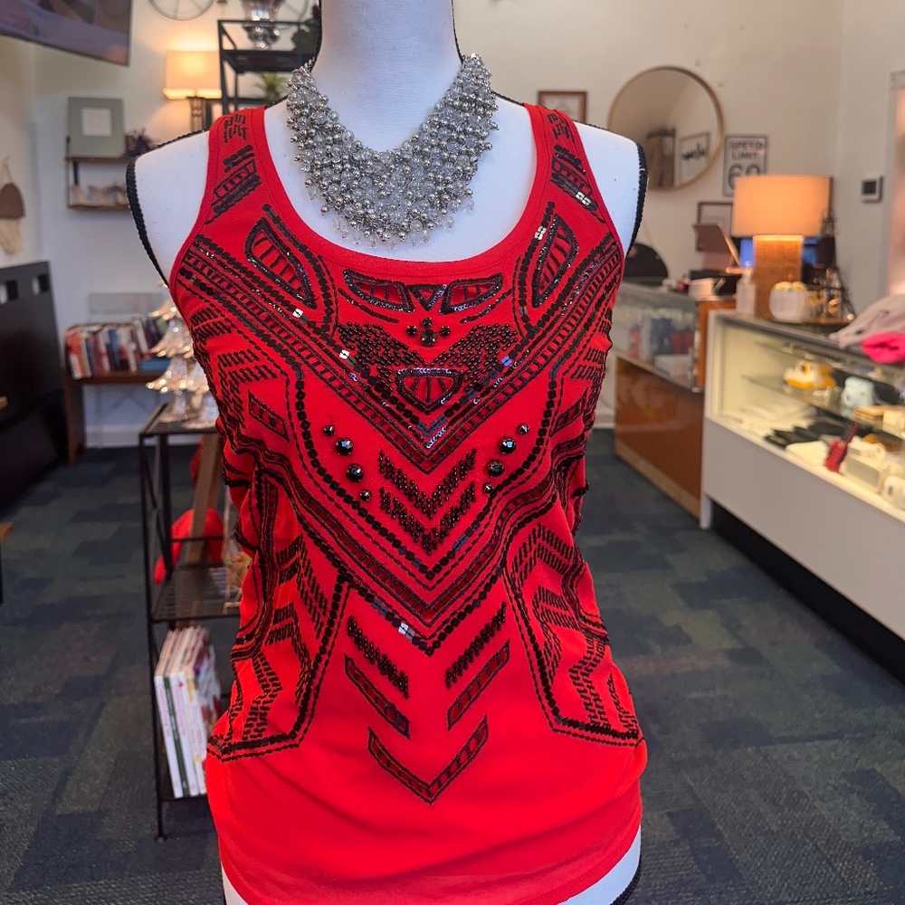 Christmas Themed Embroidered Tank